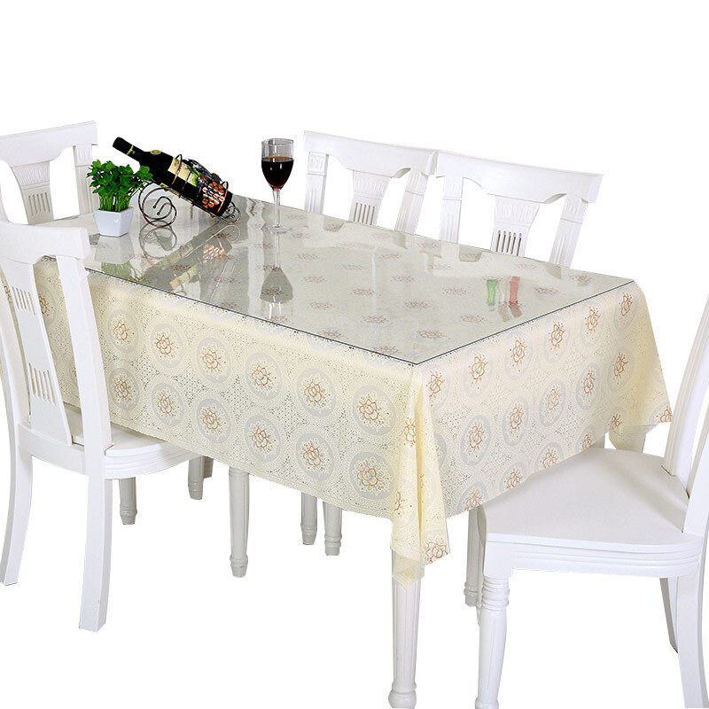 [套装]竹月阁PVC环保桌布+软质玻璃一套两用水晶板餐台布茶几垫