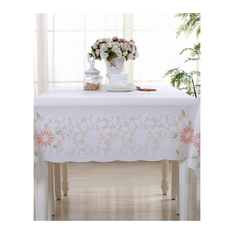 餐厅桌布长方形塑料台布pvc餐桌布防水防油免洗欧式蕾丝茶几桌垫