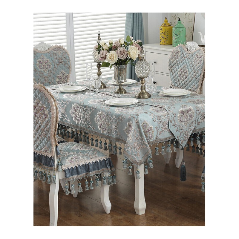 欧式茶几桌布布艺椅套坐垫套装长方形餐桌布盖巾桌台布圆形圆桌大欧菲曼