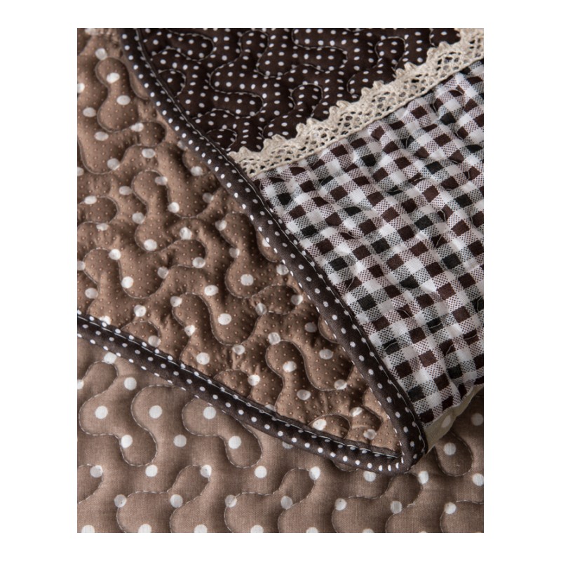 咖啡格沙垫布艺坐垫防滑现代简约棉四季通用棉沙巾套罩