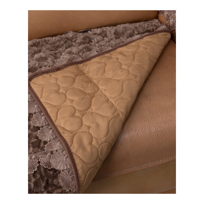 法兰毛绒欧式皮沙垫123组合冬季坐垫防滑沙套罩包盖