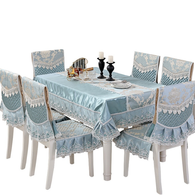 现代简约餐桌布餐椅垫布艺欧式大款餐椅套坐垫套装茶几布方桌布艺