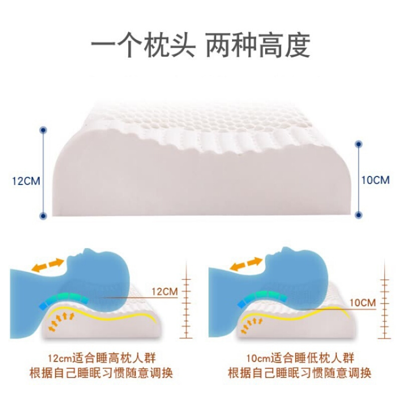 泰国进口天然乳胶枕头枕芯60*40cm枕颈椎枕