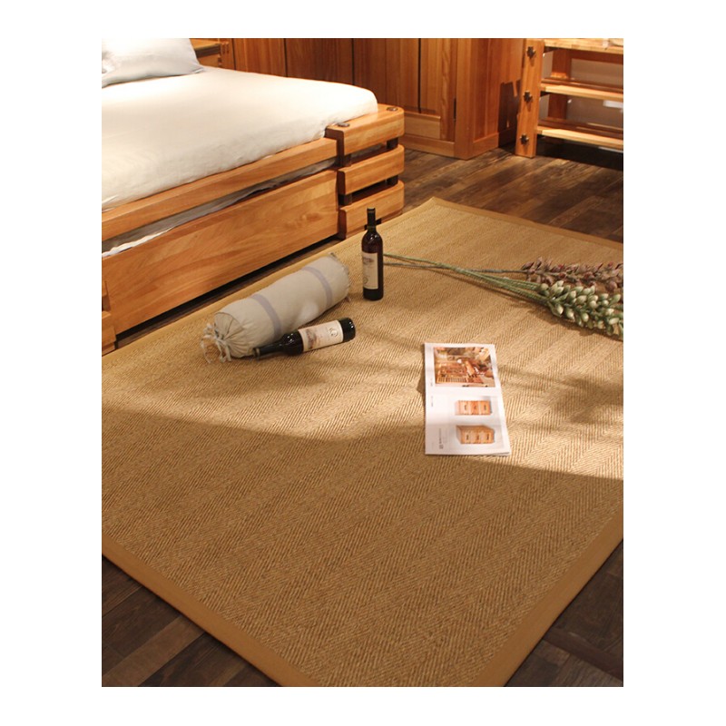 剑麻地毯客厅卧室榻榻米亚麻麻编地毯猫抓防滑中式编包边地垫