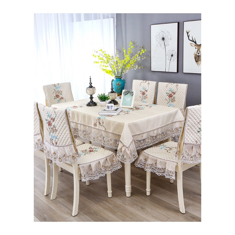 餐桌布椅套椅垫套装茶几椅子套长方形餐椅套布艺套罩现代简约家用