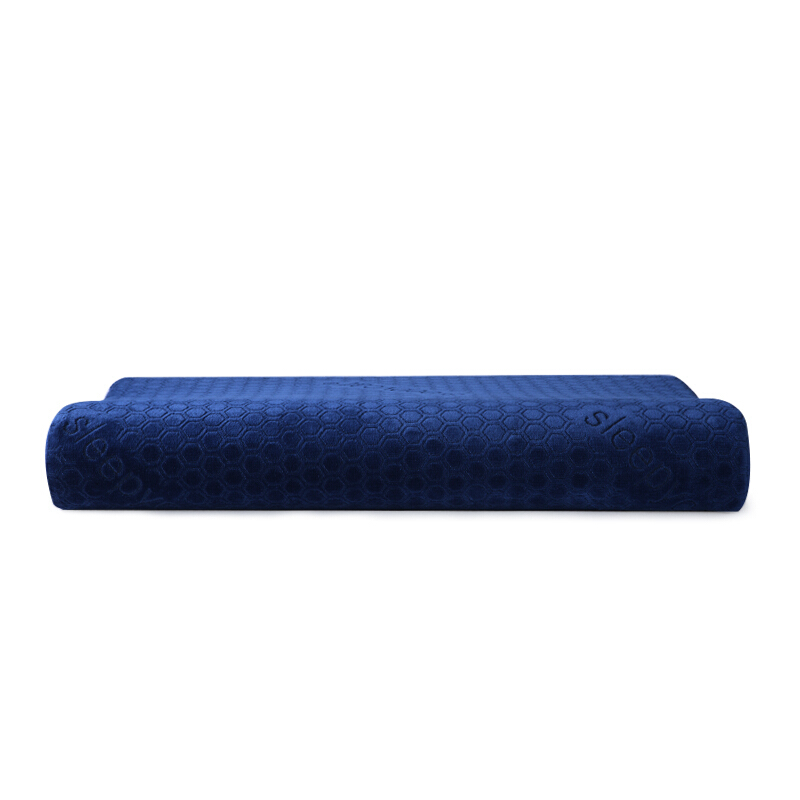 泰国乳胶枕头单人平记忆枕芯矮枕进口天然橡胶低枕薄护颈椎枕(负离子款)PROB梦蓝蓝60x35x高度4