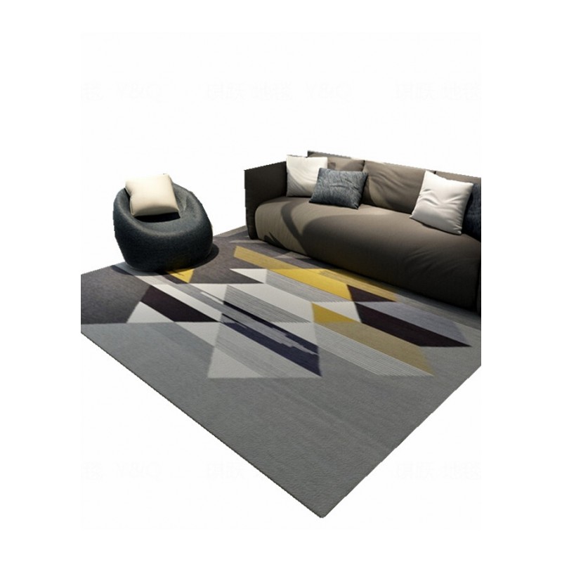 北欧地毯客厅卧室满铺房间沙茶几毯简约现代床边毯几何图案地垫