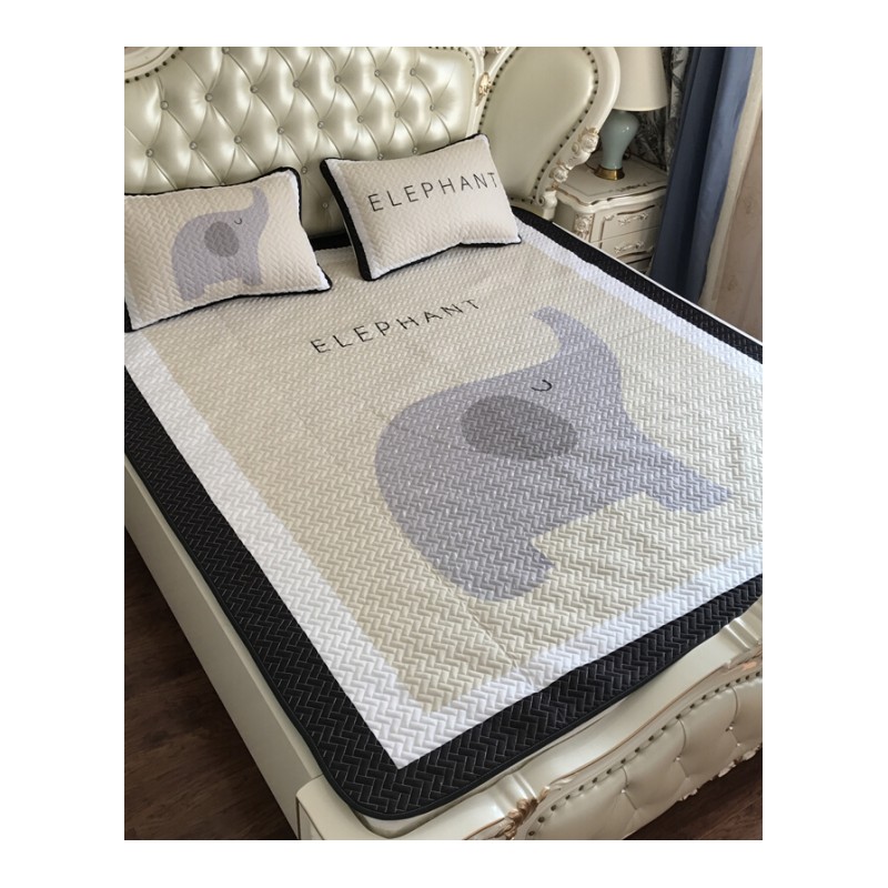 天丝空软席1.8m床凉席夏季冰丝席子1.5米可水洗折叠三件套防滑