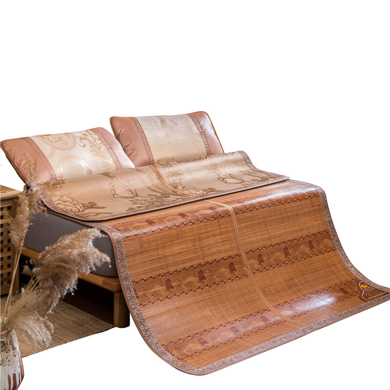 竹席凉席1.8m双人床夏季双面可折叠竹凉席1.5米席子冰丝