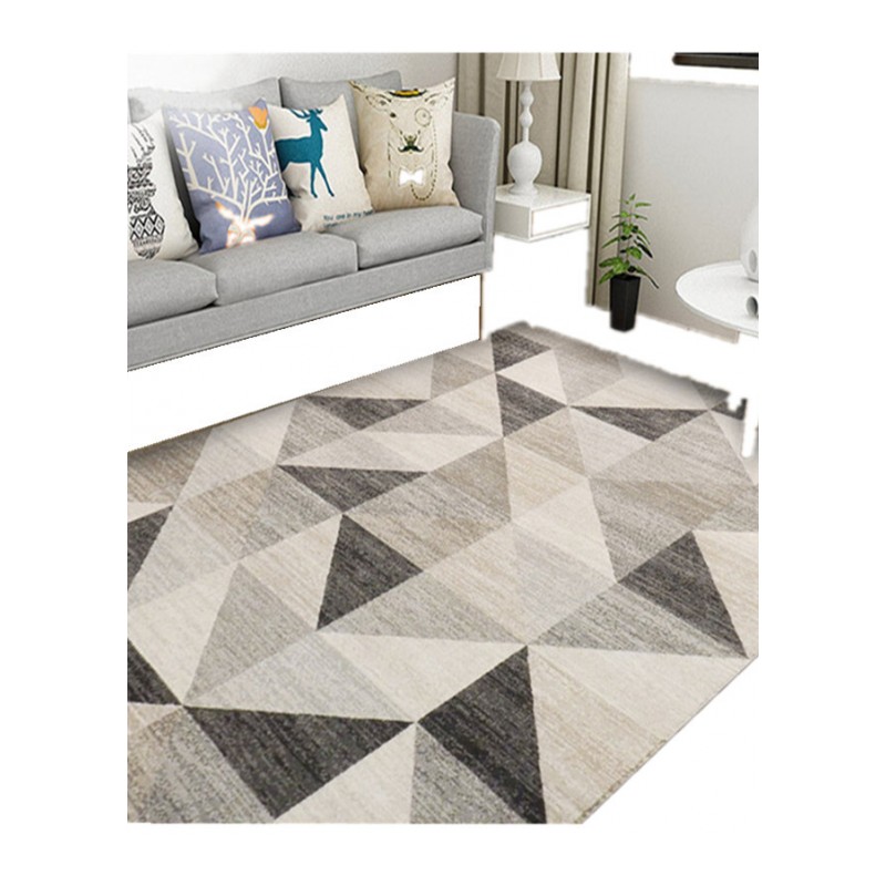 北欧几何图案地毯客厅茶几毯简约现代房间卧室满铺家用地毯可水洗乳白色几何-25