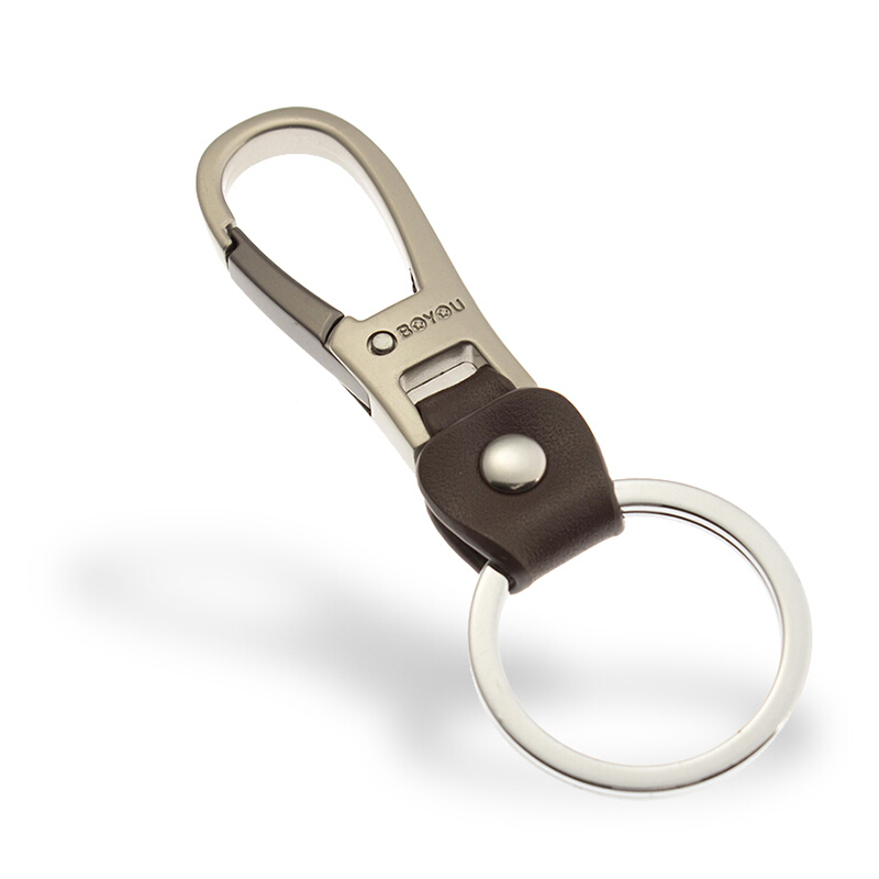 适用于男士腰挂钥匙扣汽车钥匙链金属钥匙圈挂件创意牛皮扣简洁商务耐用