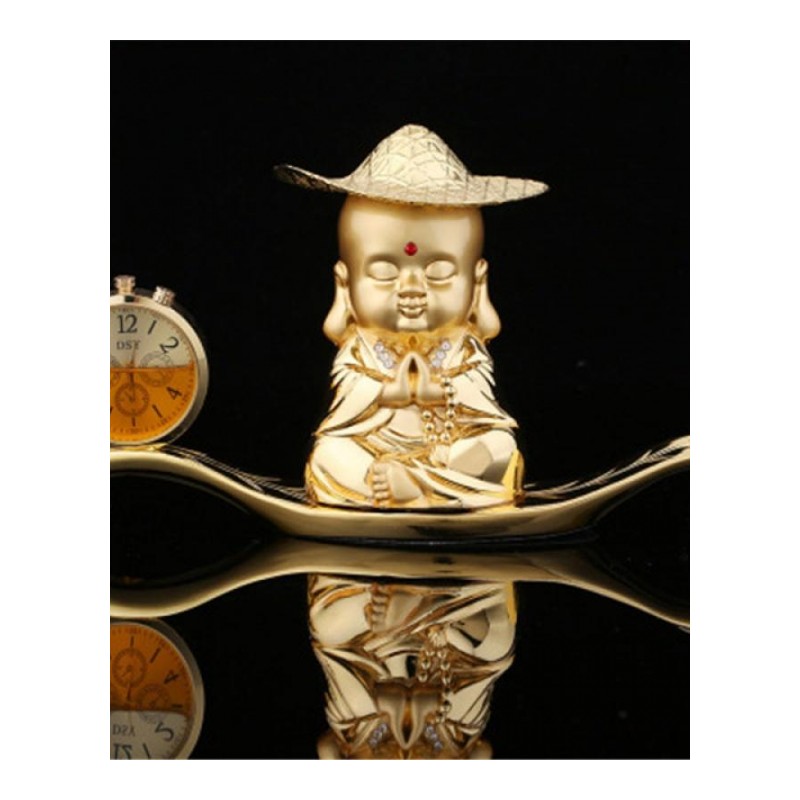 适用于合金汽车车载镶钻小和尚汽车香水摆件车内除异味中控台创意装饰品