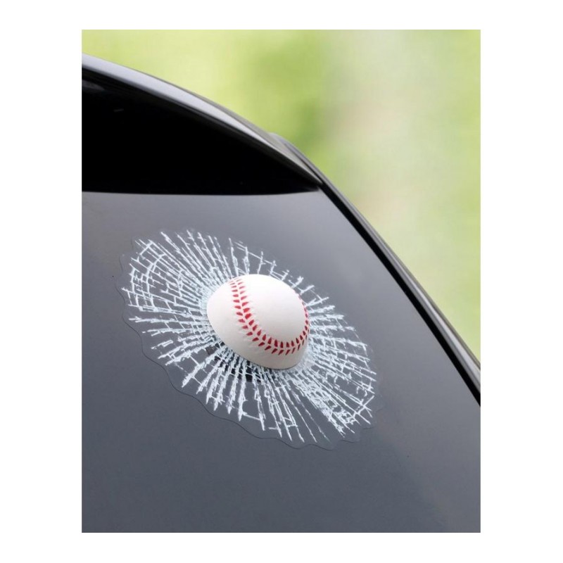 适用于汽车立体仿真个性棒球玻璃贴 创意车贴