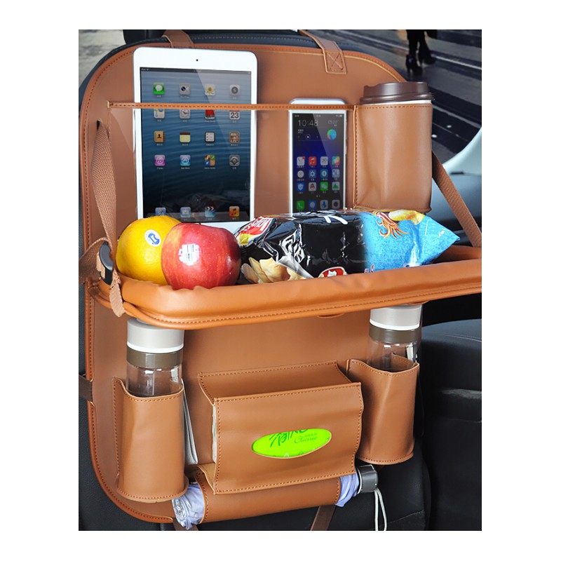 适用于升级汽车座椅收纳袋挂袋储物袋车用折叠餐桌台车载椅背置物袋用品