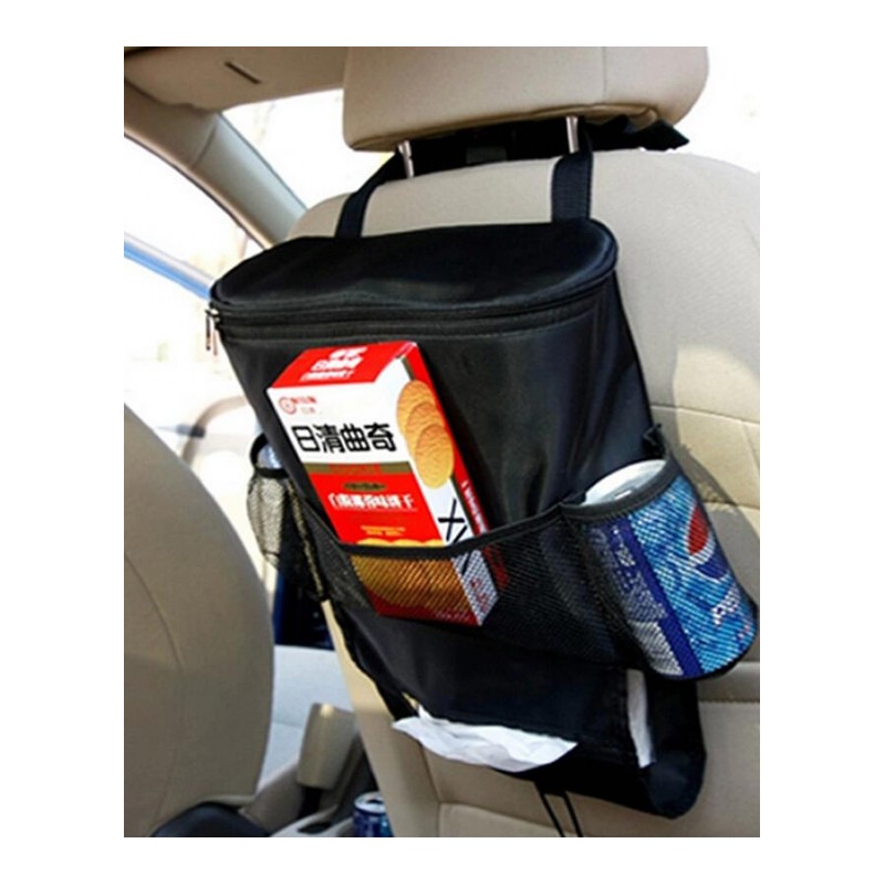 适用于车载车用垃圾袋改装专用椅背挂式杂物纸巾置物袋收纳盒