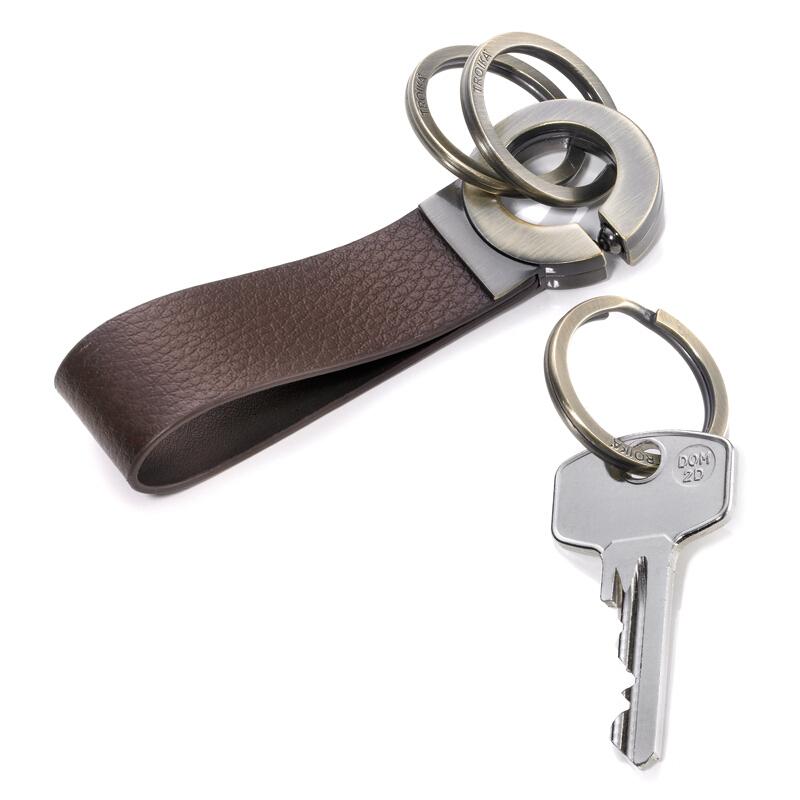 适用于德国多环金属钥匙扣皮质腰挂钥匙圈男士汽车钥匙挂件送朋友