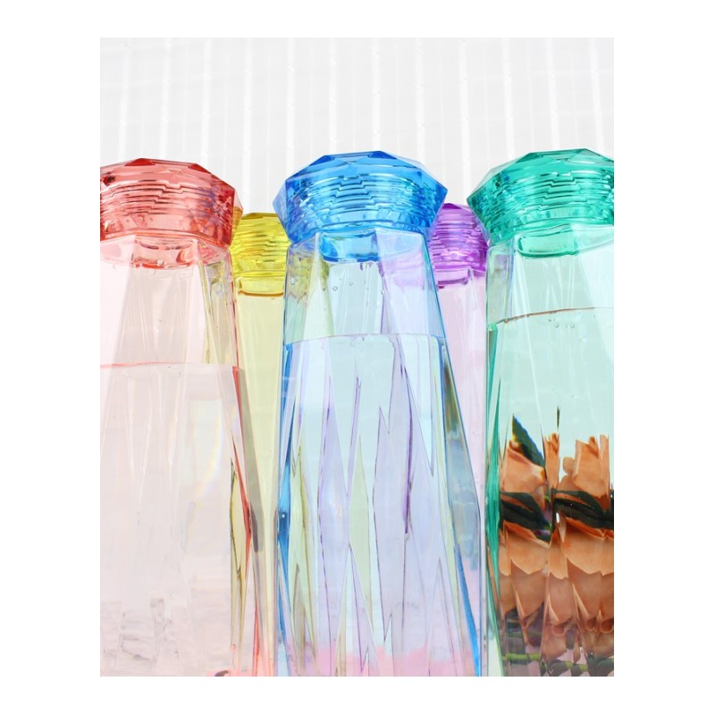 创意钻石塑料杯 简约情侣男女学生随手水瓶 个性便携水杯子