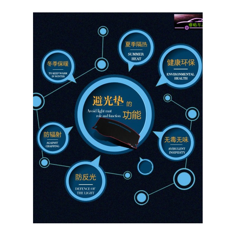 18款北汽昌河A6专用中控仪表台避光垫隔热遮阳防晒垫 汽车内饰改装防滑防尘防反光垫