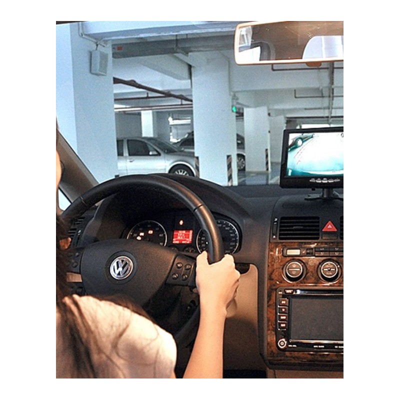 鹿途 12V车载倒车摄像头后视影像系统 高清7寸显示屏器/液晶屏 汽车倒车挂式摄像头