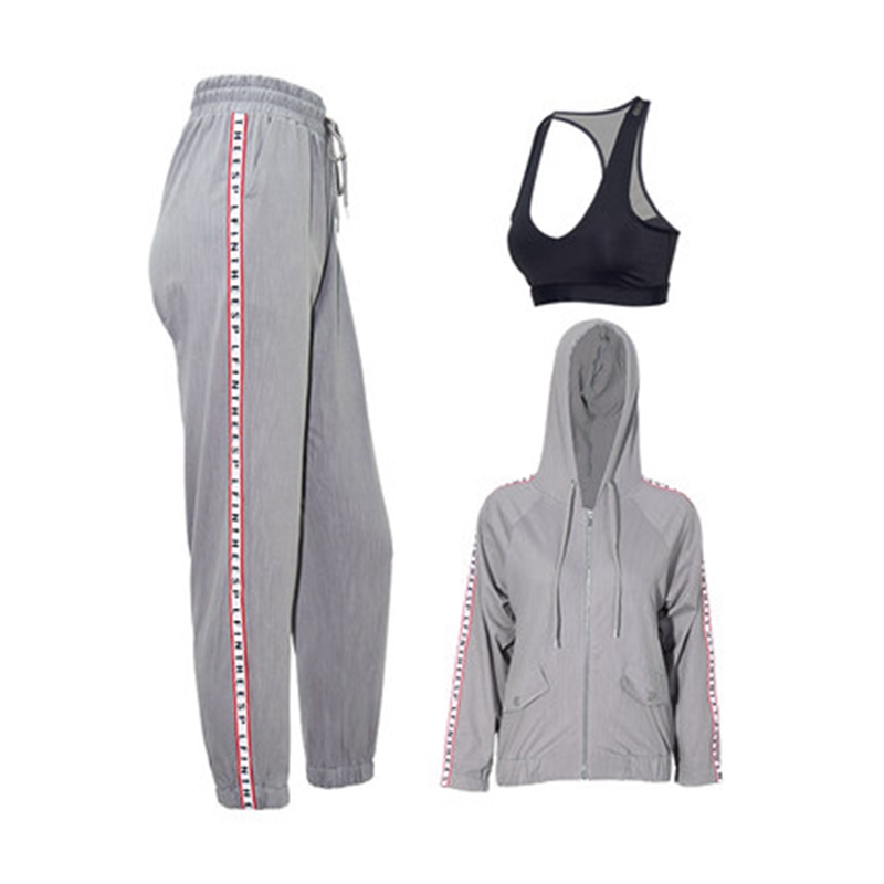 跑步运动套装女秋季2018新款健身房长袖宽松休闲两件套户外跑步服