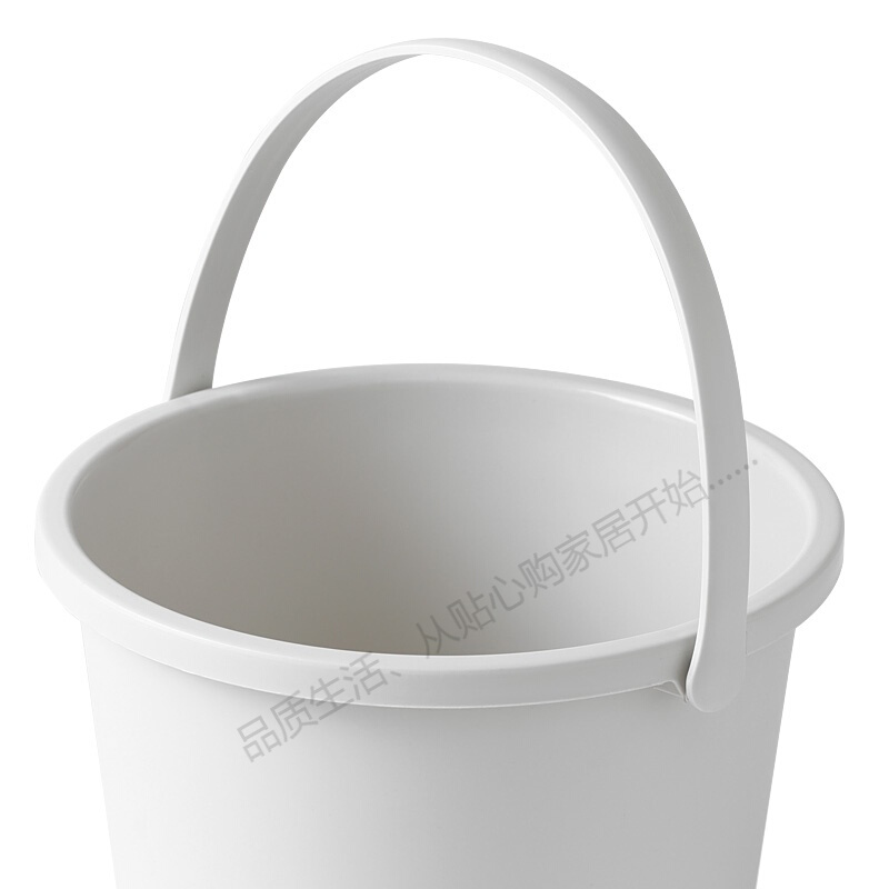 XA 家用塑料水桶带盖洗衣桶手提储水桶圆桶厨房清洁水桶66076 灰白色