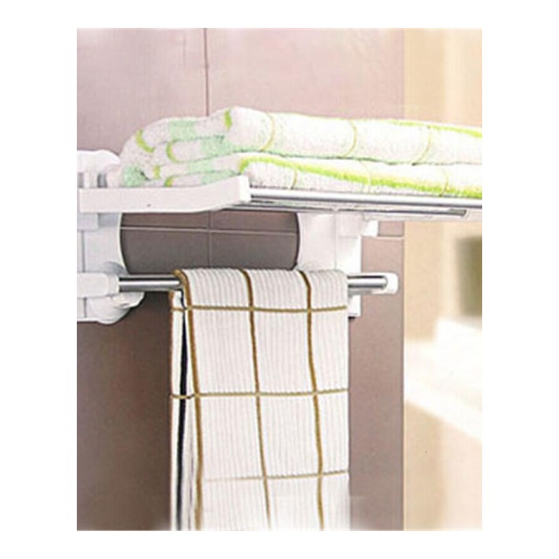 XA魔力吸盘60公分可折叠浴巾架毛巾挂架放毛巾架吸壁式光滑表面