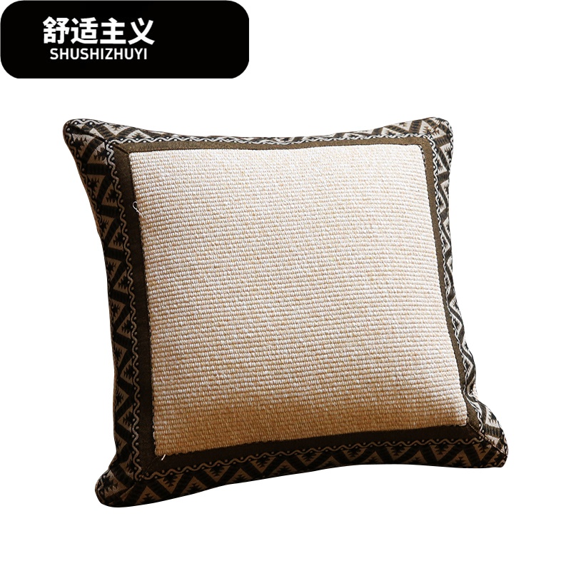中式棉麻纯色沙抱枕套靠垫床头靠枕腰垫汽车办公室腰靠垫可定做