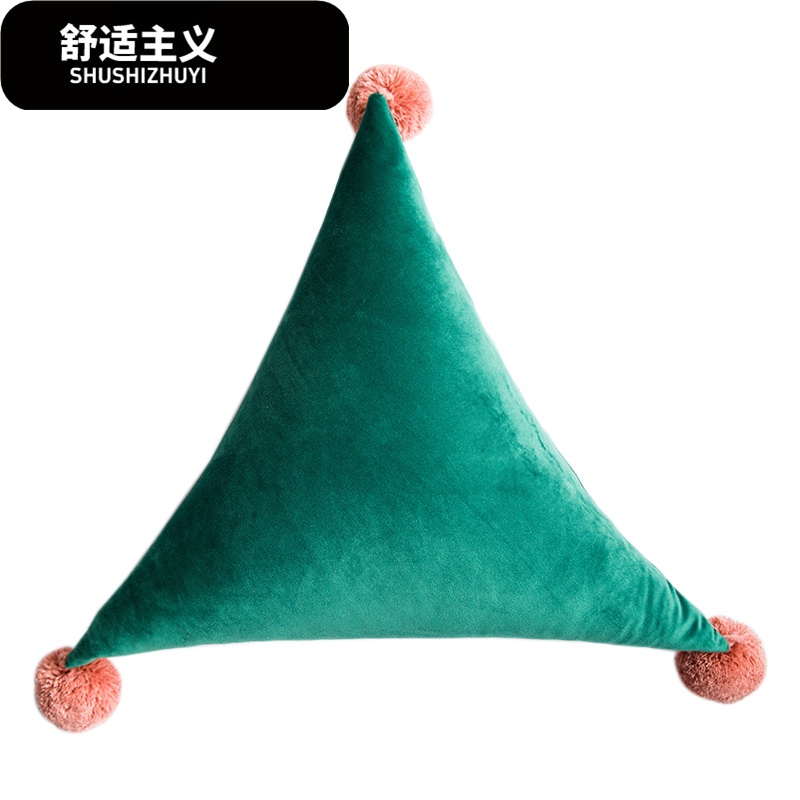 创意办公室座椅上靠垫汽车内用腰靠枕卧室床头可爱个性三角形抱枕