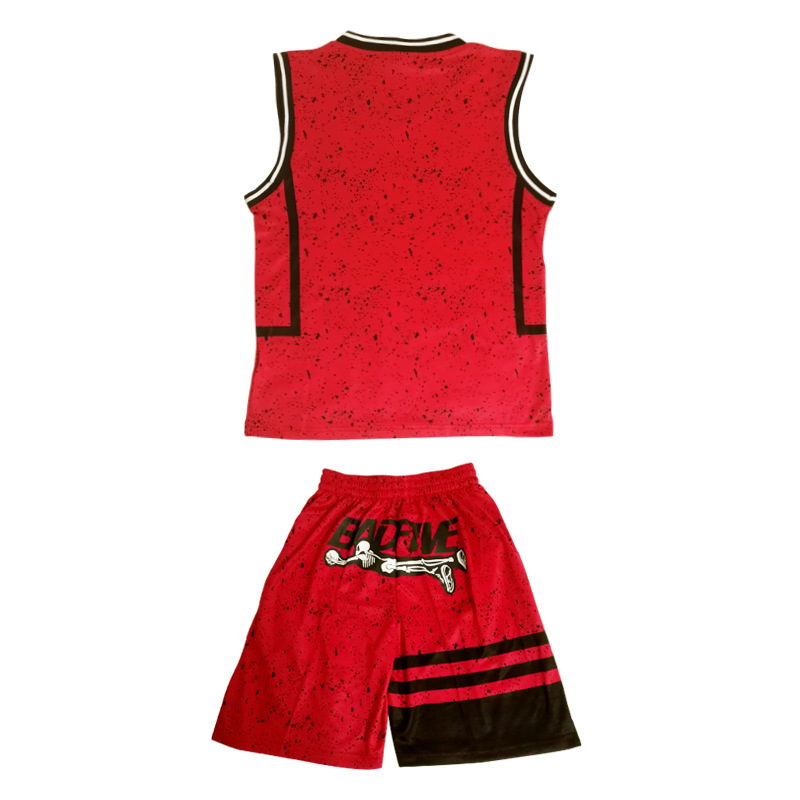 包邮篮球服印字印号 儿童运动套装 亲子装运动服速干印制