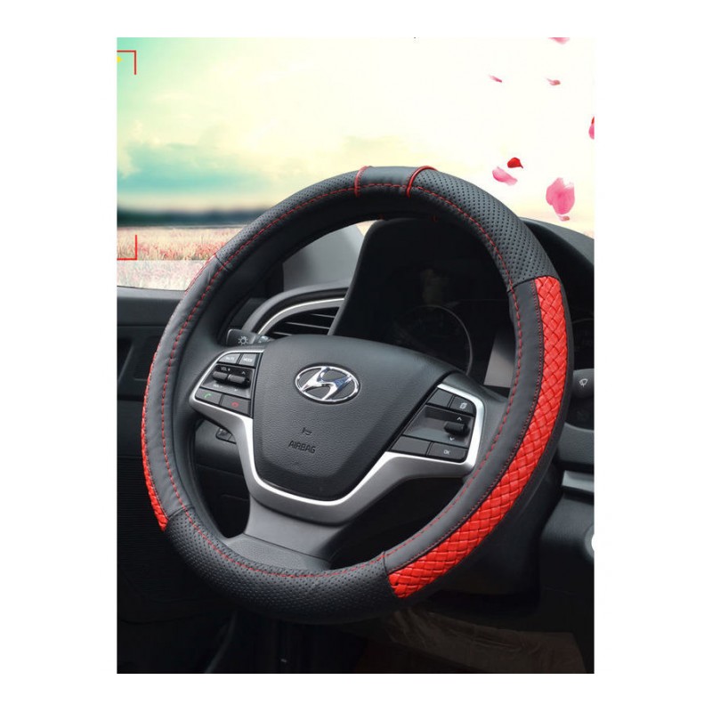 汽车真皮方向盘套现代领动名图朗动ix35途胜ix25瑞纳悦动四季把套
