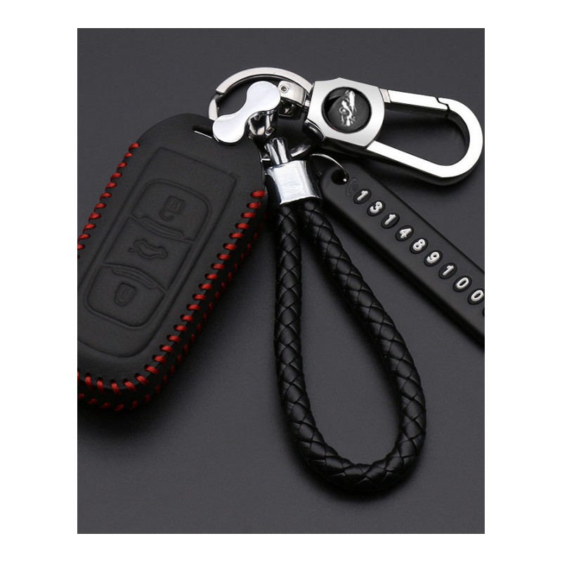 2018新款真皮吉利GS帝豪gl钥匙包专车专用牛皮黑色黑红汽车钥匙套