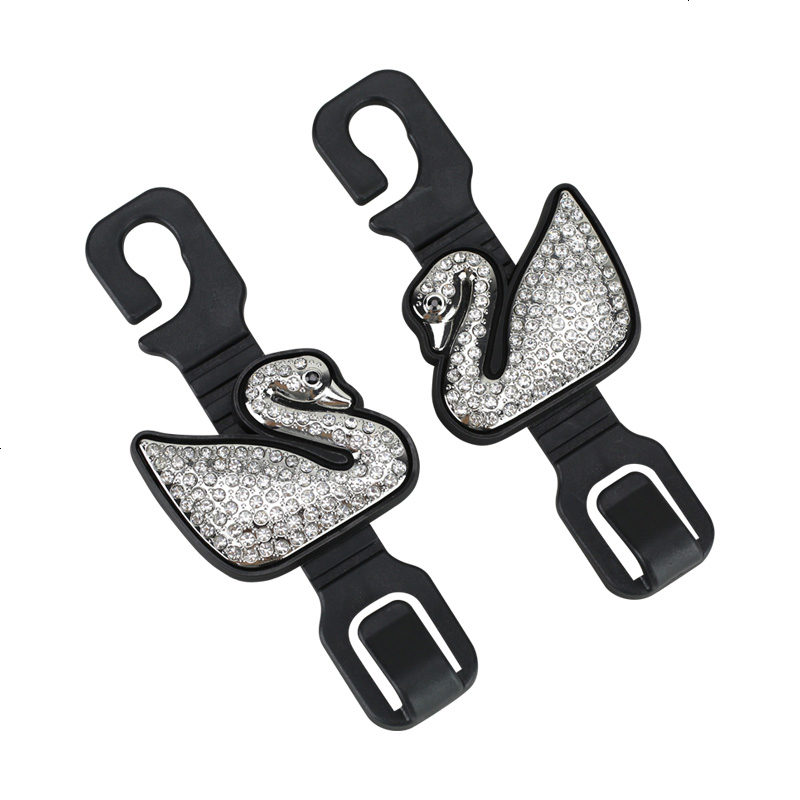 天鹅镶钻汽车挂钩内饰用品多功能创意车用座椅背靠车内隐藏式挂勾