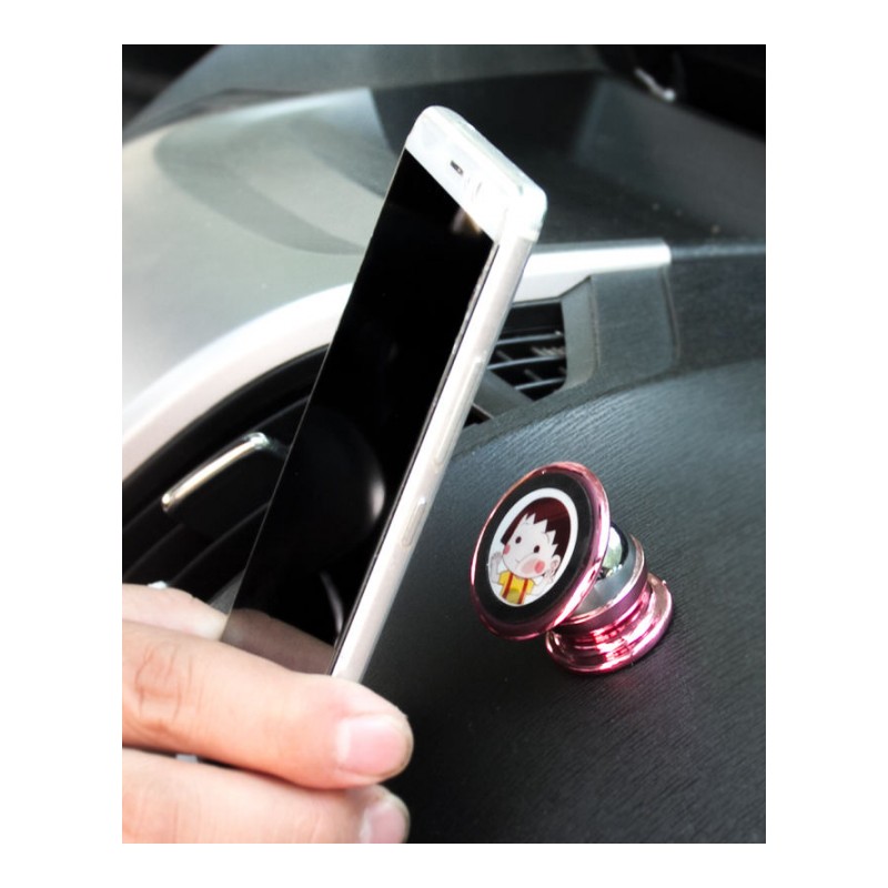 车载手机支架卡通款强磁性粘贴吸盘个性通用型汽车仪表台导航支架