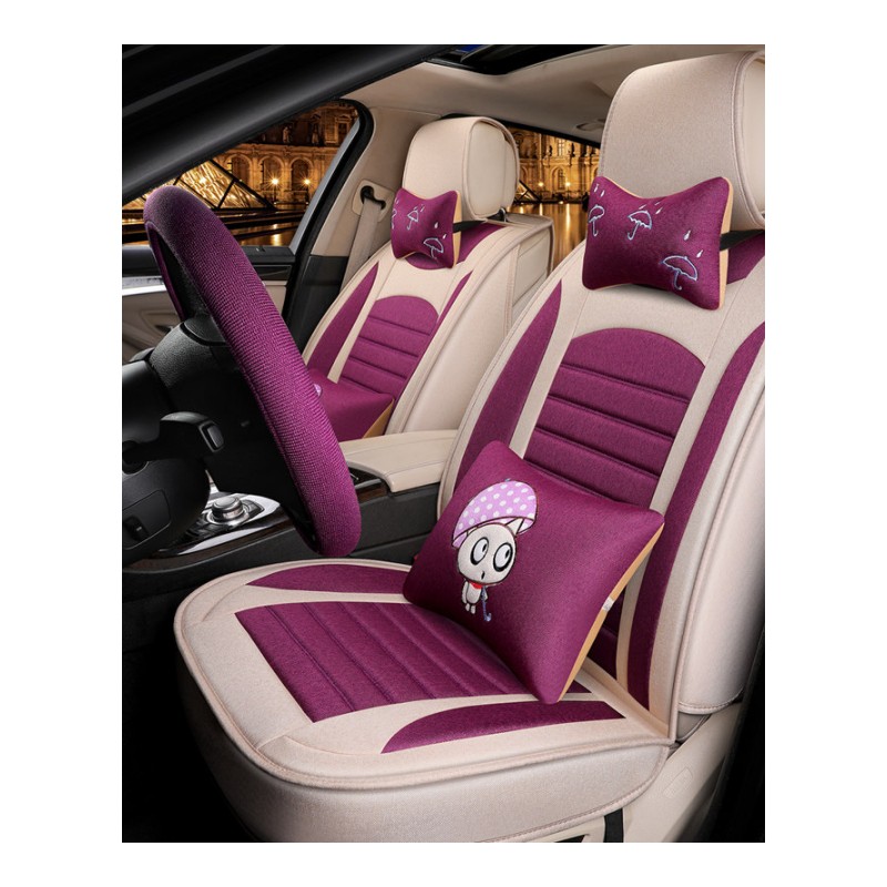 汽车坐垫四季通用全包座垫吉利ec7帝豪GS博越GL远景suv亚麻X6座套