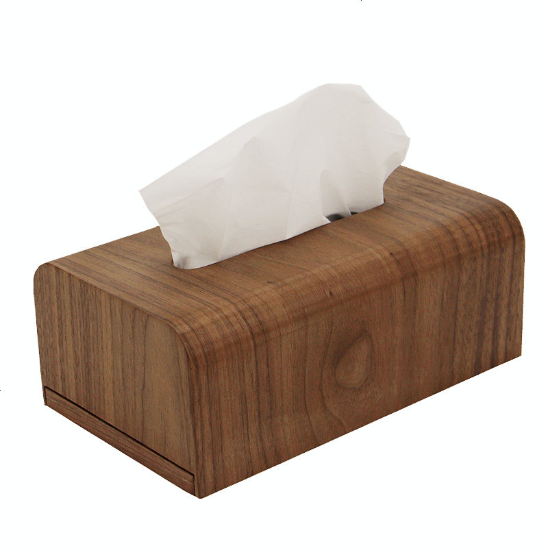 胡桃木质纸巾盒客厅茶几创意餐巾纸抽盒家用收纳盒北欧日式抽纸盒