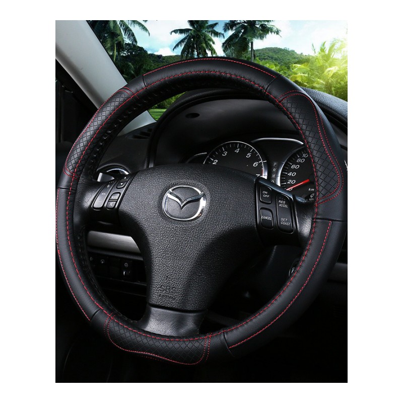马自达6 3睿翼马六昂科塞拉阿特兹CX-5 CX-4方向盘套真皮专用把套