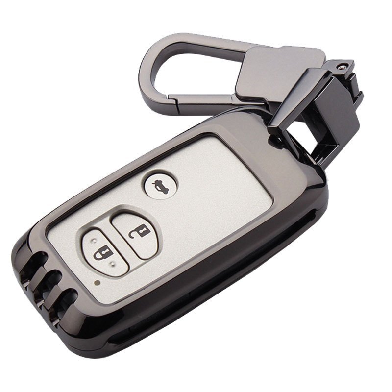 专用于丰田rav4钥匙包卡罗拉双擎荣放凯美瑞普拉多汉兰达钥匙包扣壳套 月光银(随身扣挂款)-送螺丝刀-礼盒版