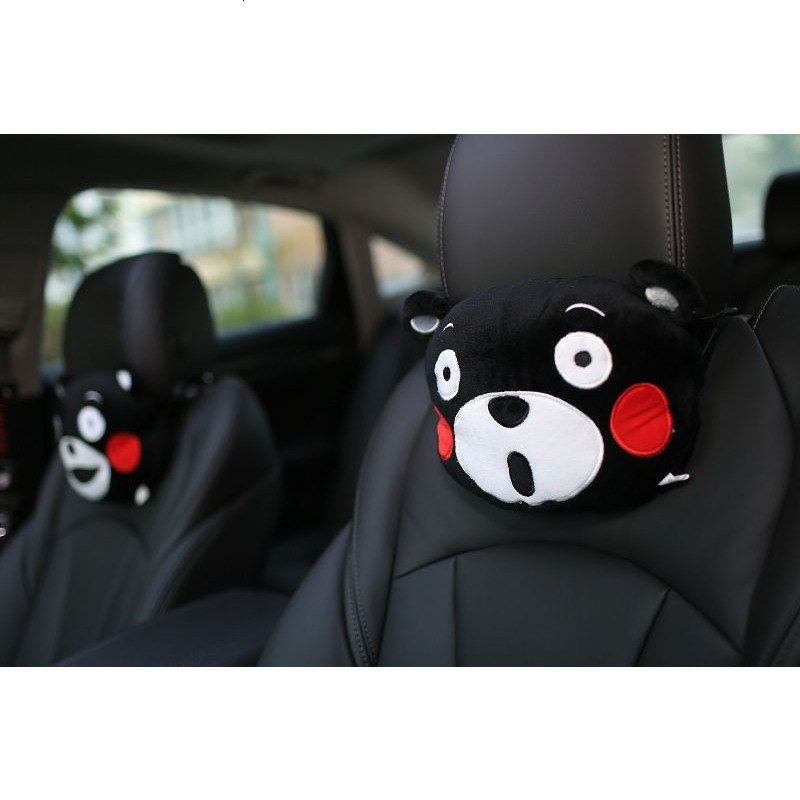 汽车头枕护颈靠枕开车舒适型熊本熊卡通车饰一对创意抱枕周边用品