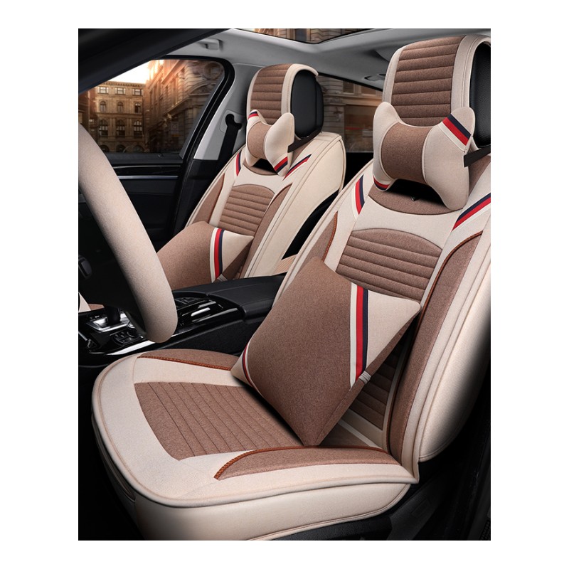 四季新吉利远景X6SUV帝豪GS GL博越专用汽车座套亚麻坐垫全包夏季