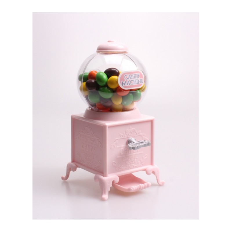 创意可爱迷你糖果机塑料存储钱罐扭糖机粉色少女儿童摆件玩具
