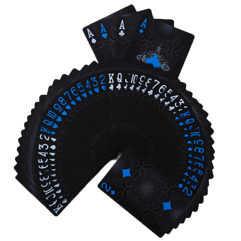 扑克牌塑料扑克牌创意透明水晶防水可水洗魔术道具黑色飞牌花切斗地主