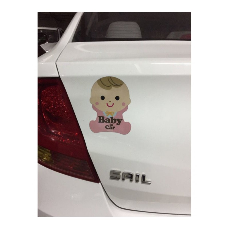 日本原装正品利其尔Richell夜间反光警示车贴BABY IN CAR娃娃奶瓶