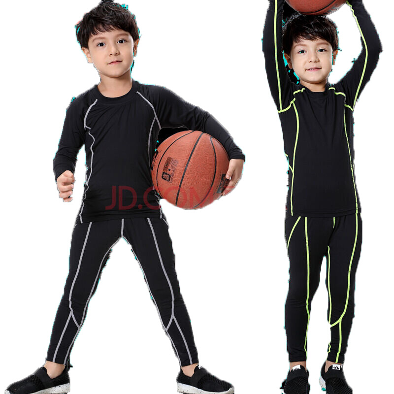 春季儿童紧身衣套装男小健身衣篮球足球打底衫跑步训练服
