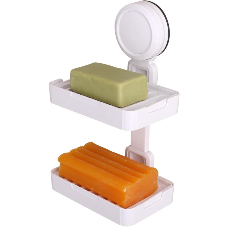 吸盘肥皂盒创意沥水香皂盒壁挂卫生间双层肥皂架免打孔香皂架皂托