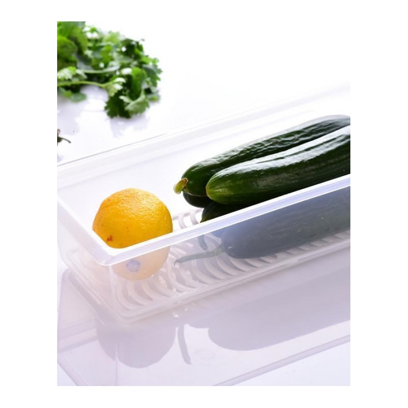3个装日本冰箱保鲜盒塑料鱼盒沥水盒冷冻生鲜蔬菜收纳盒冷藏盒