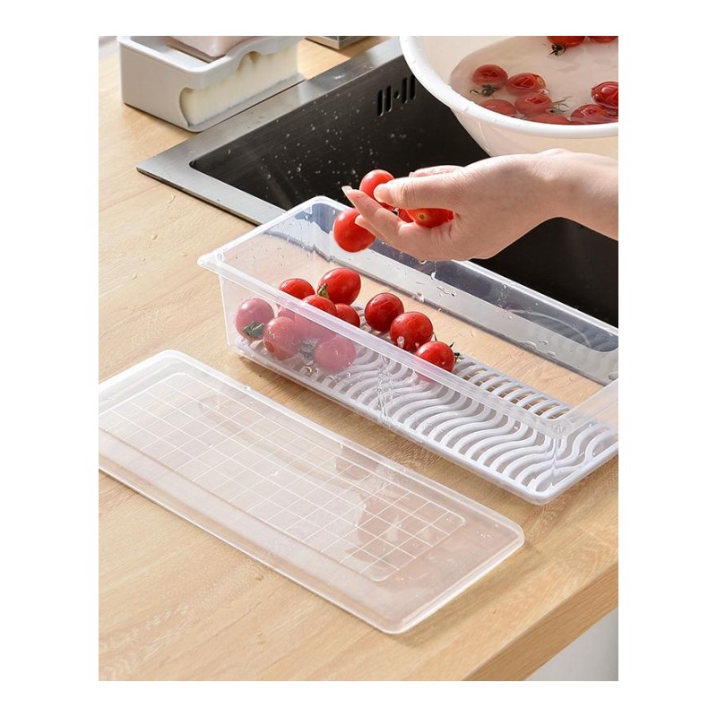 3个装 冰箱收纳盒透明厨房塑料密封保鲜食物鸡蛋储物水果带盖