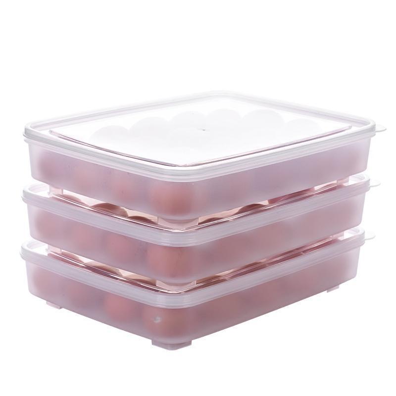 日本鸡蛋盒冰箱保鲜盒收纳盒塑料便携家用鸡蛋架鸡蛋托防震3个装