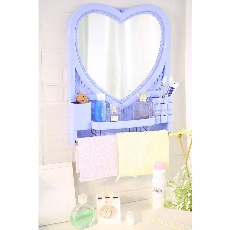 镜子壁挂置物塑料化妆镜家用壁挂式学生卫生间宿舍便携简易浴室镜