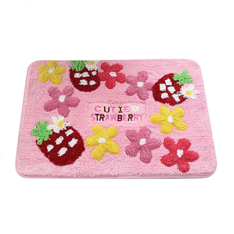 地毯地垫垫进口厅吸水防滑垫卧室床边毯可爱莓垫脚垫