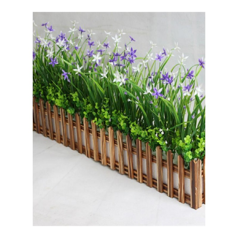 仿真绿色植物兰花碳化栅栏假花塑料花桌面隔断摆放花艺墙角遮挡